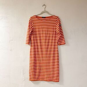 Saint James Tuckernuck Propriano Stripe Dress in Orange White Size 8